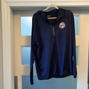 Columbus Blue Jackets Hockey Navy Blue Quarter Zip Pullover Hoodie